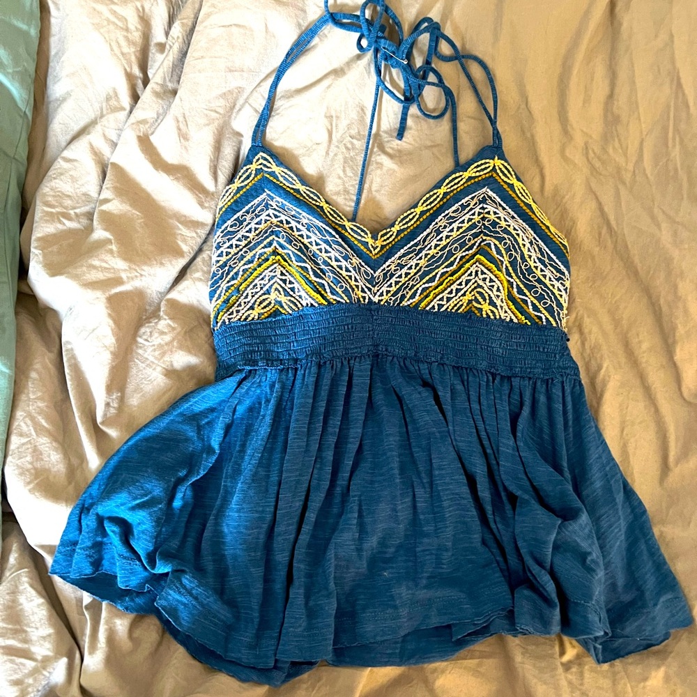 Flowy Blue and Green blouse